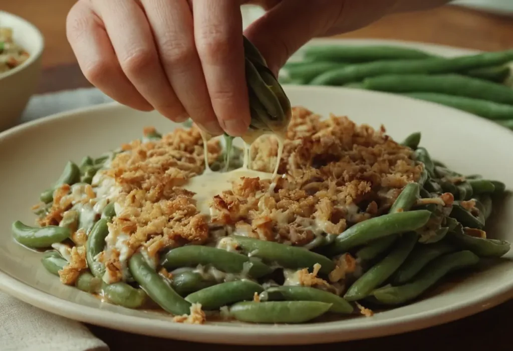 green bean casserole with cream cheese