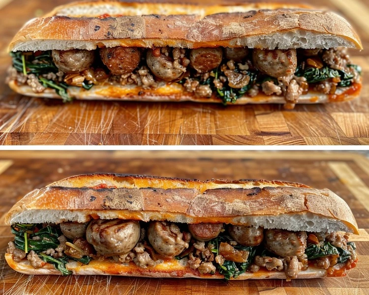 Grilled sausage sandwich