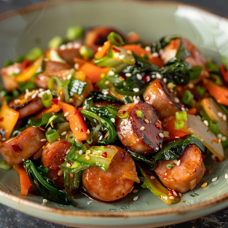 easy kielbasa stir-fry