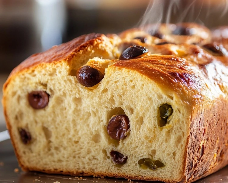 Homemade olive bread