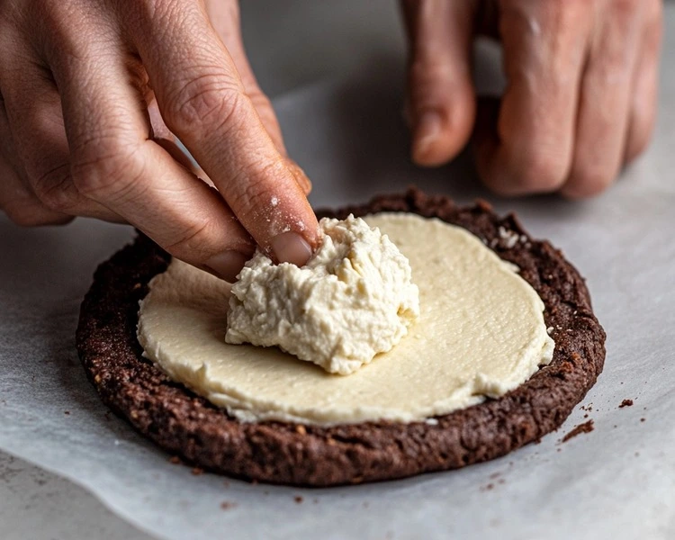 Assembling the Cookies (Cheesecake Filling and Cookie Dough)