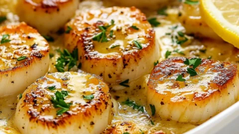 Garlic Butter Baked Scallops