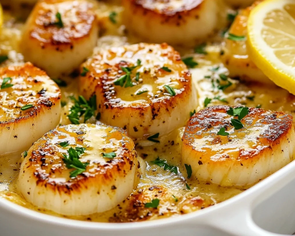 Garlic Butter Baked Scallops