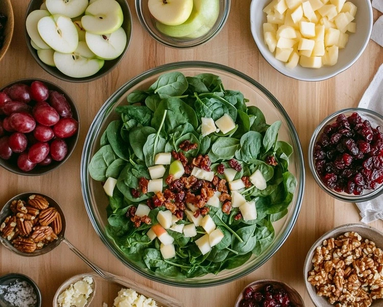 Winter spinach salad