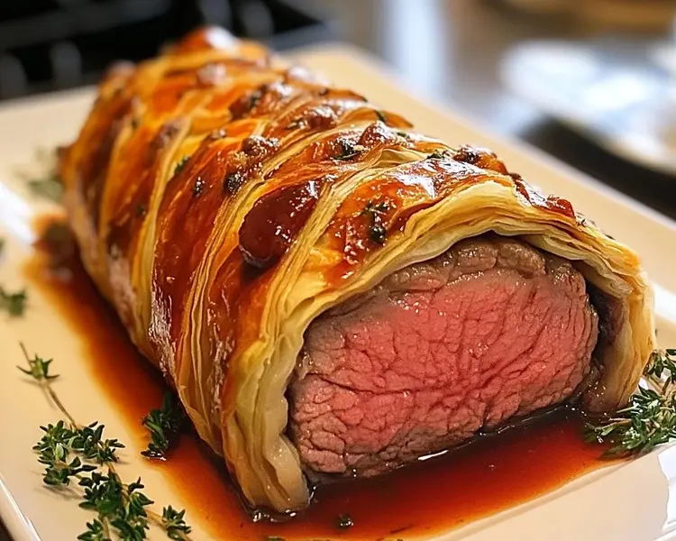 perfectly plated Beef Wellington