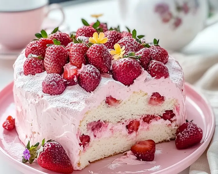 homemade strawberry cake