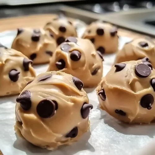 Frozen Greek Yogurt Peanut Butter Bites with Chocolate Chips