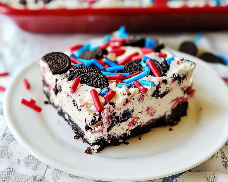 No Bake Fireworks Oreo Cheesecake Bars